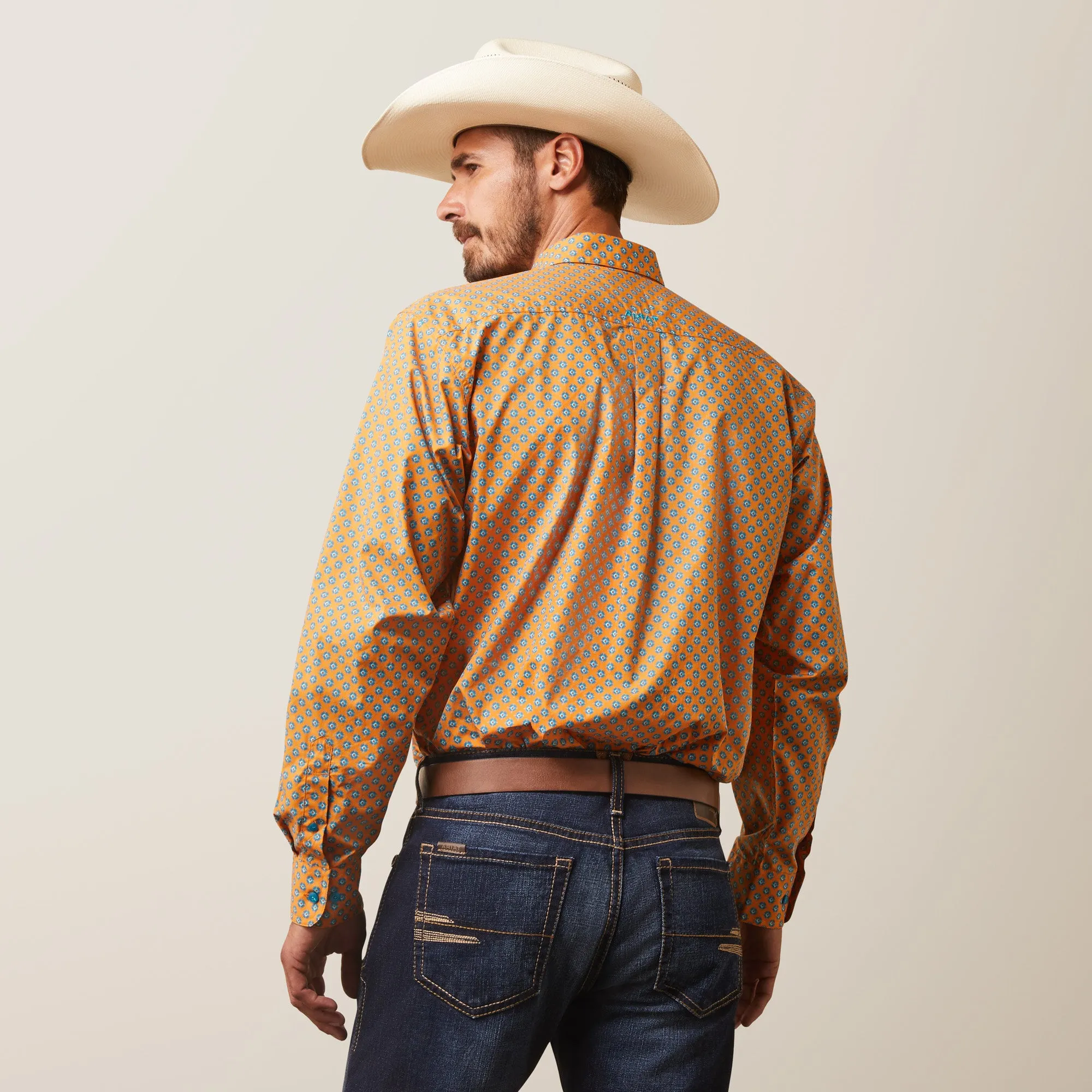 Ariat Mens Kilian Jasper Stone Fitted Shirt Long Sleeved Shirt 10043871