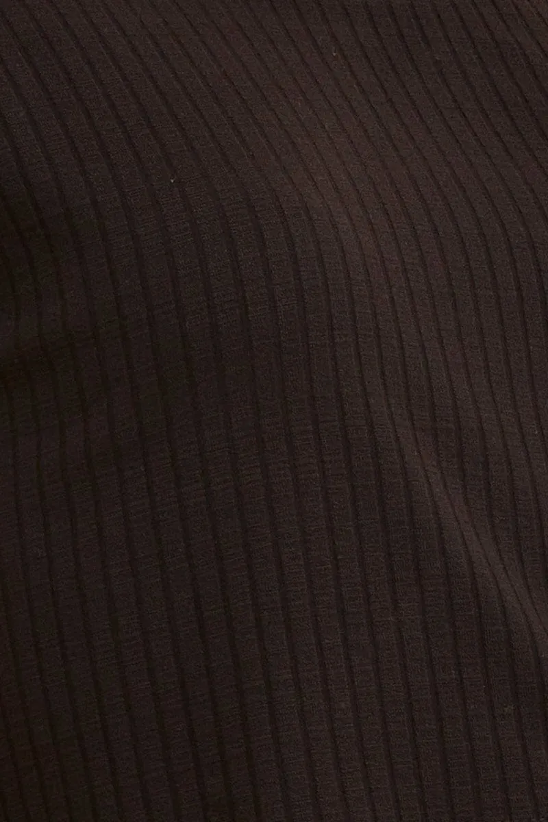 Black Cropped T-Shirt Wide Rib Crew Neck Short Sleeve