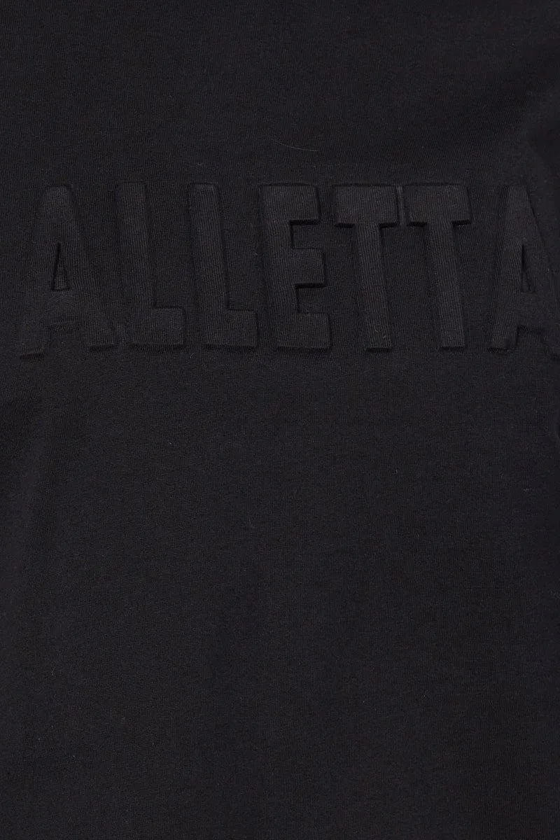 Black Graphic T Shirt Short Sleeve Crew Neck