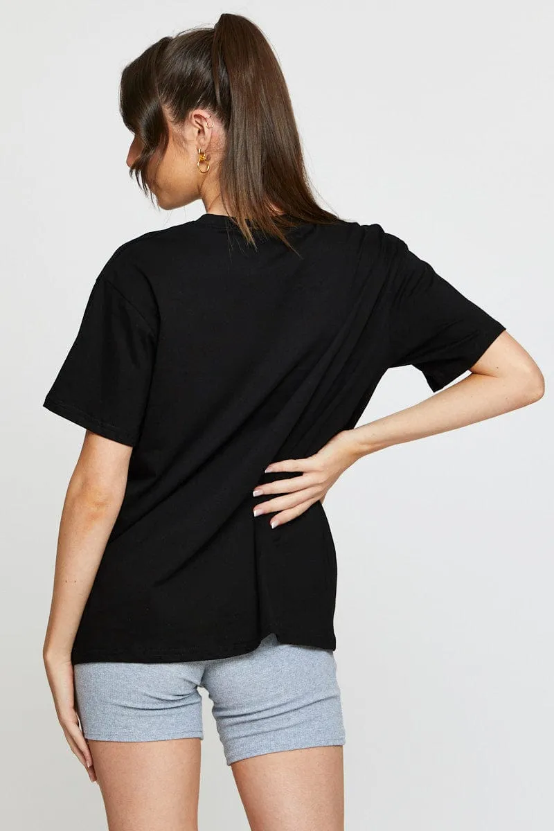 Black Graphic T Shirt Short Sleeve