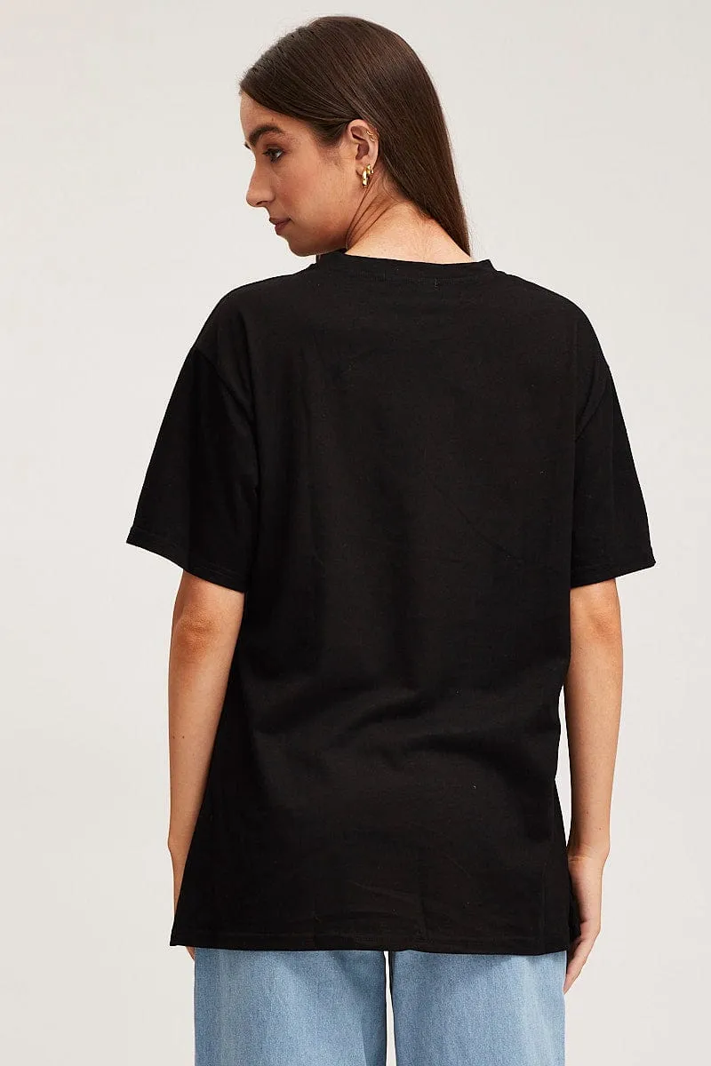 Black Graphic T Shirt Short Sleeve