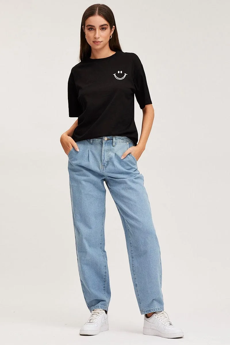 Black Graphic T Shirt Short Sleeve