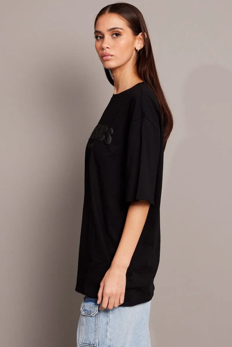 Black Graphic Tee Short Sleeve
