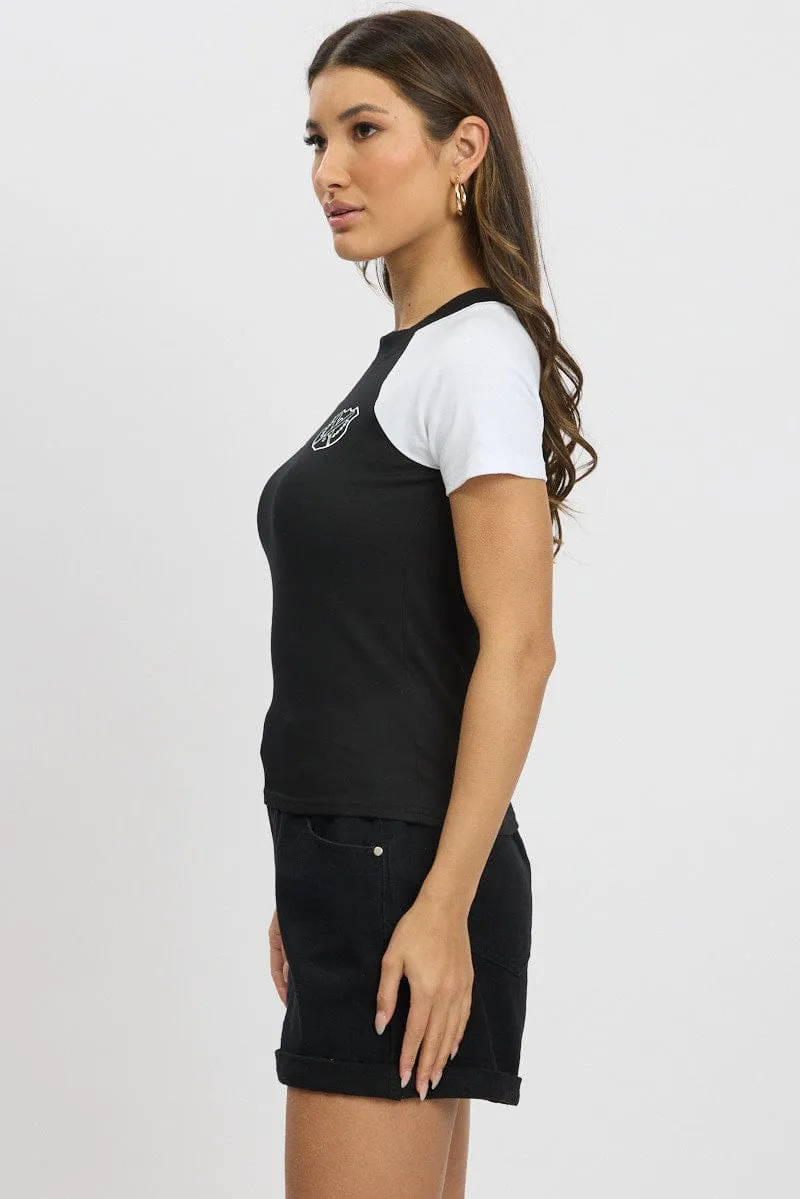 Black Graphic Tee Short Sleeve