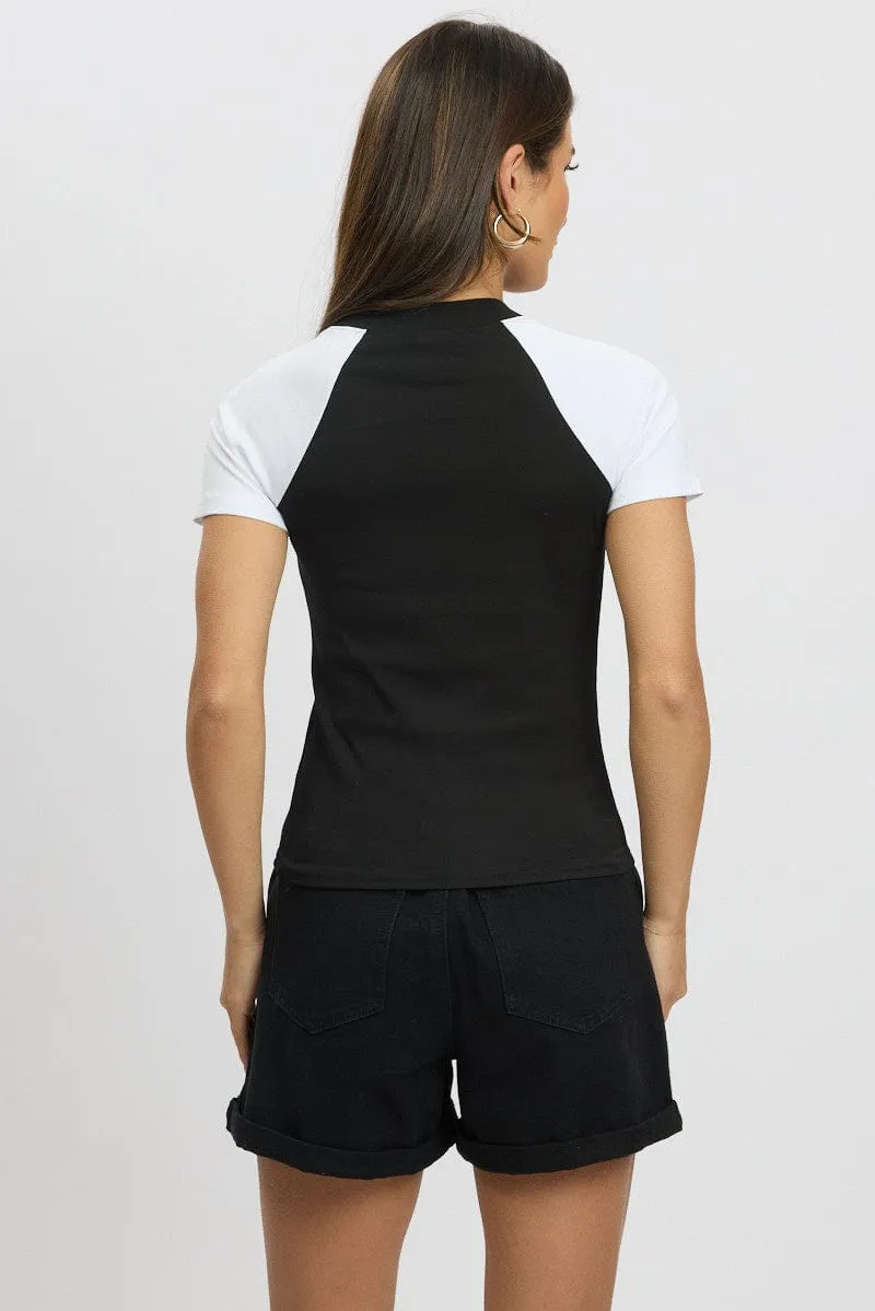 Black Graphic Tee Short Sleeve