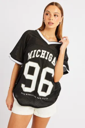 Black Sports Tee Short Sleeve