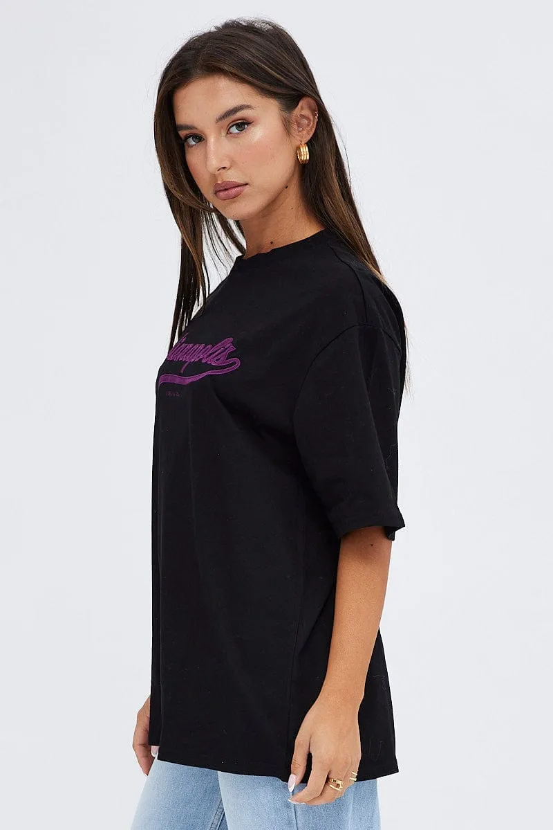 Black T Shirt Short Sleeve Crew Neck Indianapolis