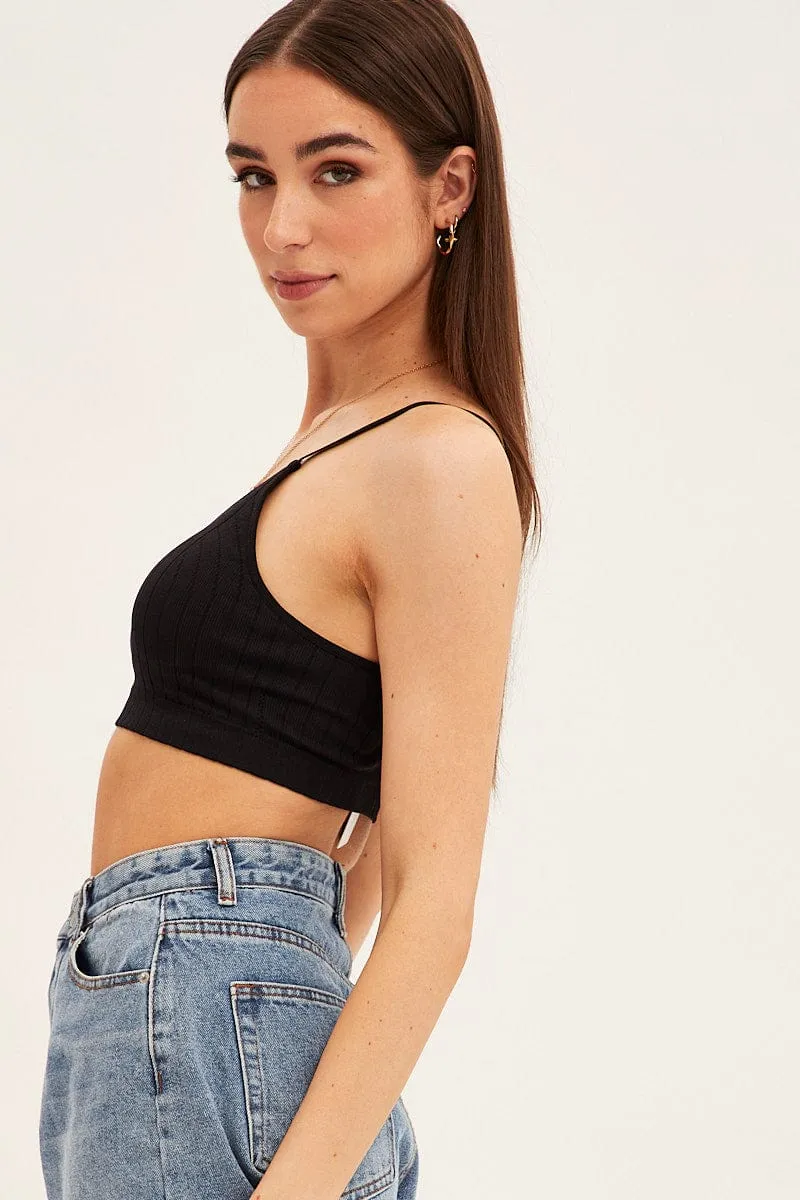 Black Top Sleeveless Seamless