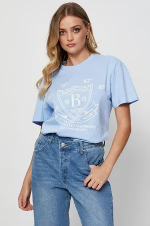 Blue Graphic T Shirt Short Sleeve