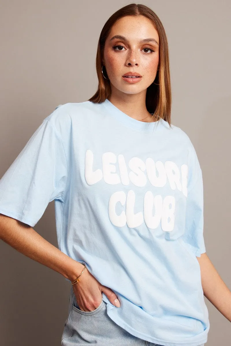 Blue Graphic Tee Short Sleeve
