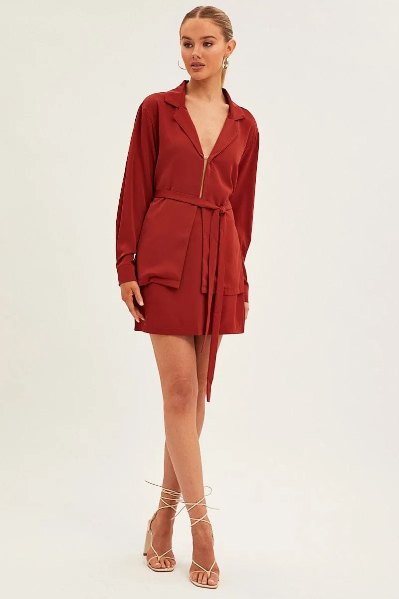 Brown Shirt Top Long Sleeve Satin
