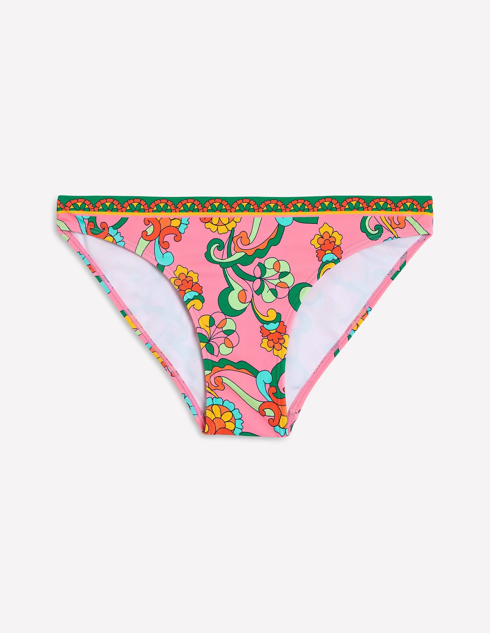 Classic Bikini Bottoms-Pink Rose. Foliage Trail