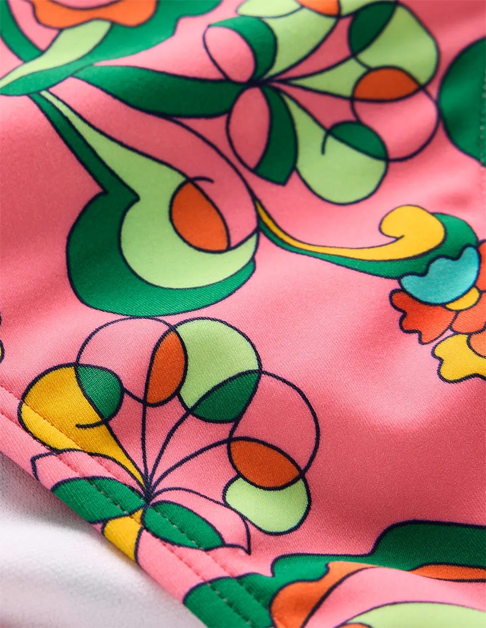 Classic Bikini Bottoms-Pink Rose. Foliage Trail