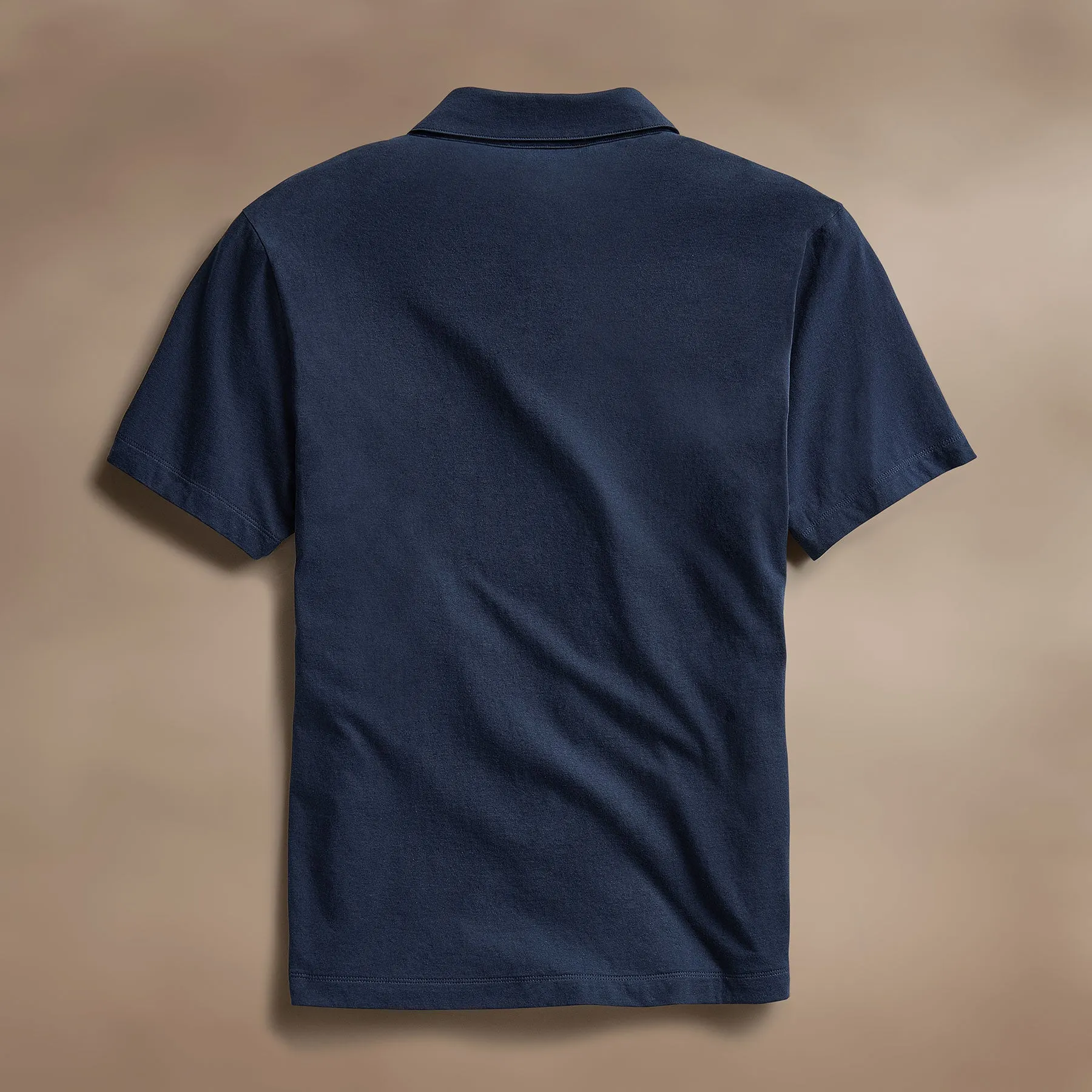Cotton Linen Pocket Polo - Navy
