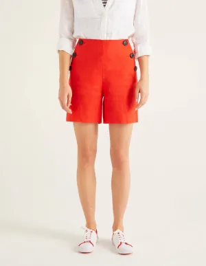 Falmouth Linen Shorts-Orange Sunset