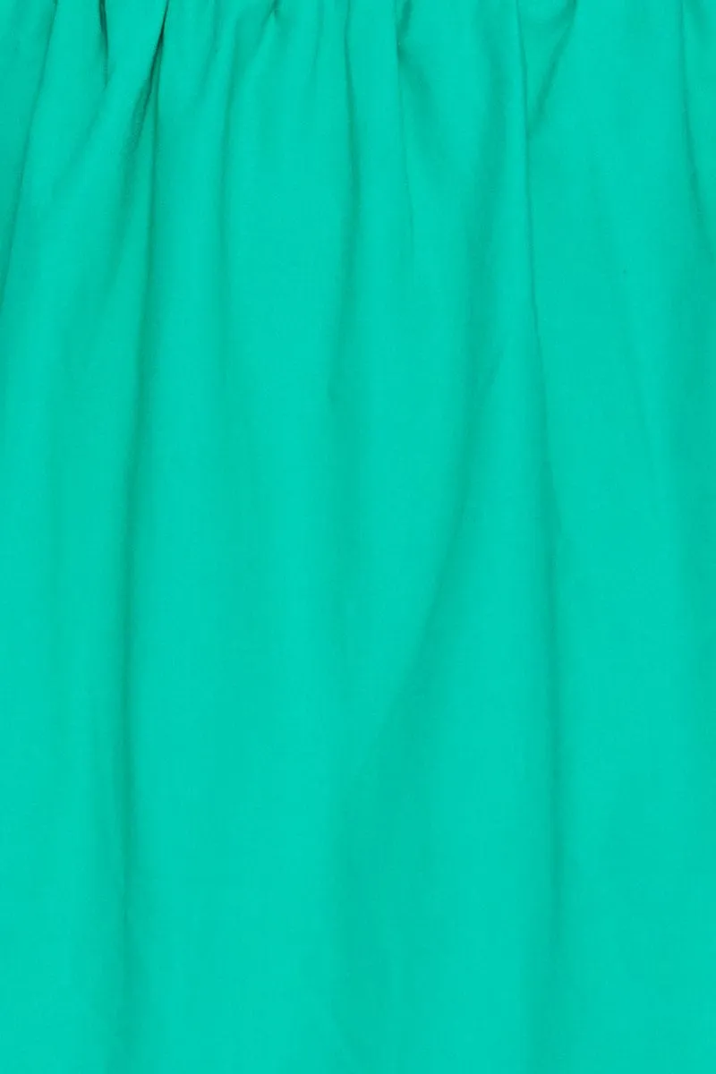 Green Singlet Top Crop