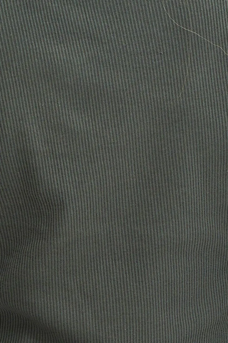 Green Top Long Sleeve Round Neck