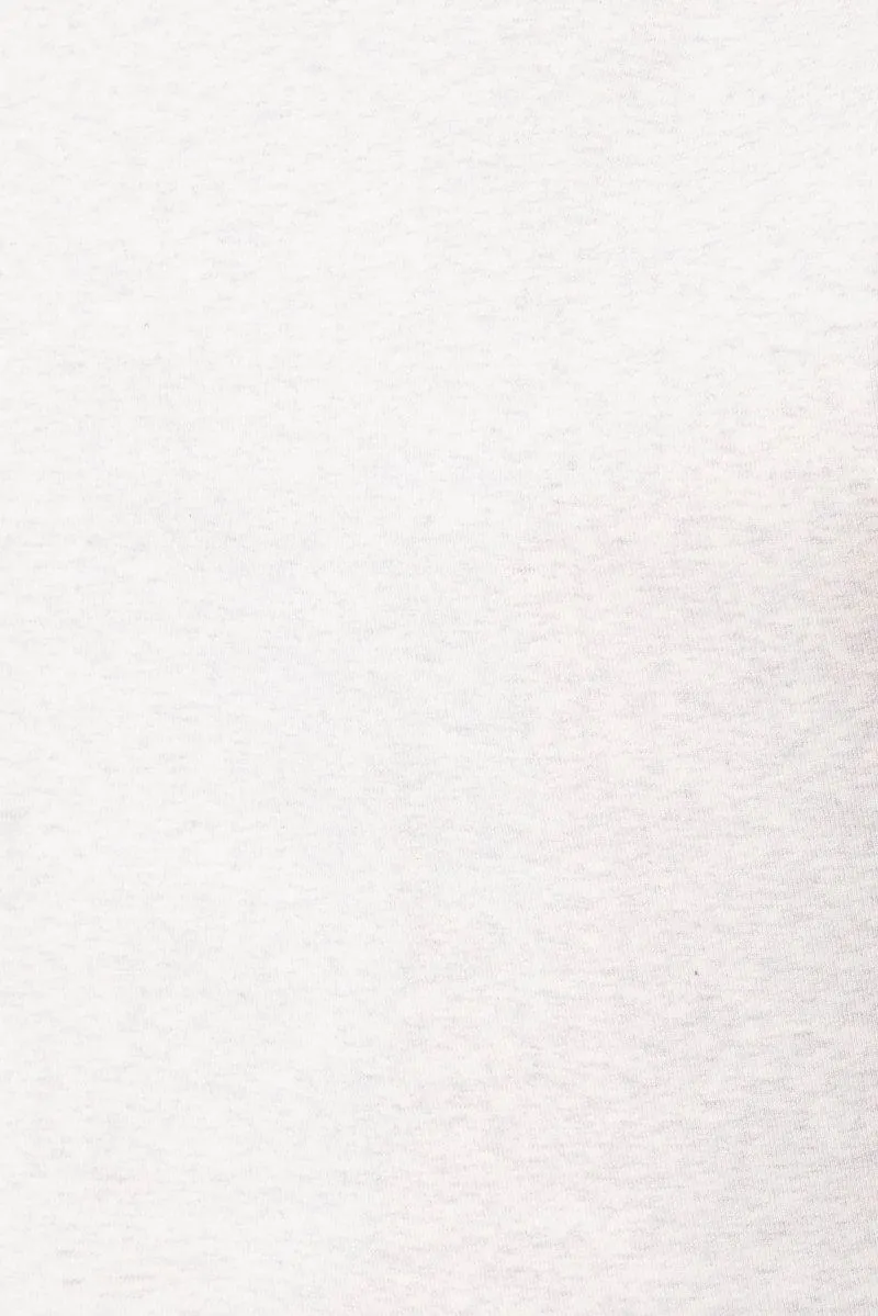 Grey Graphic Tee Crop Short Sleeve