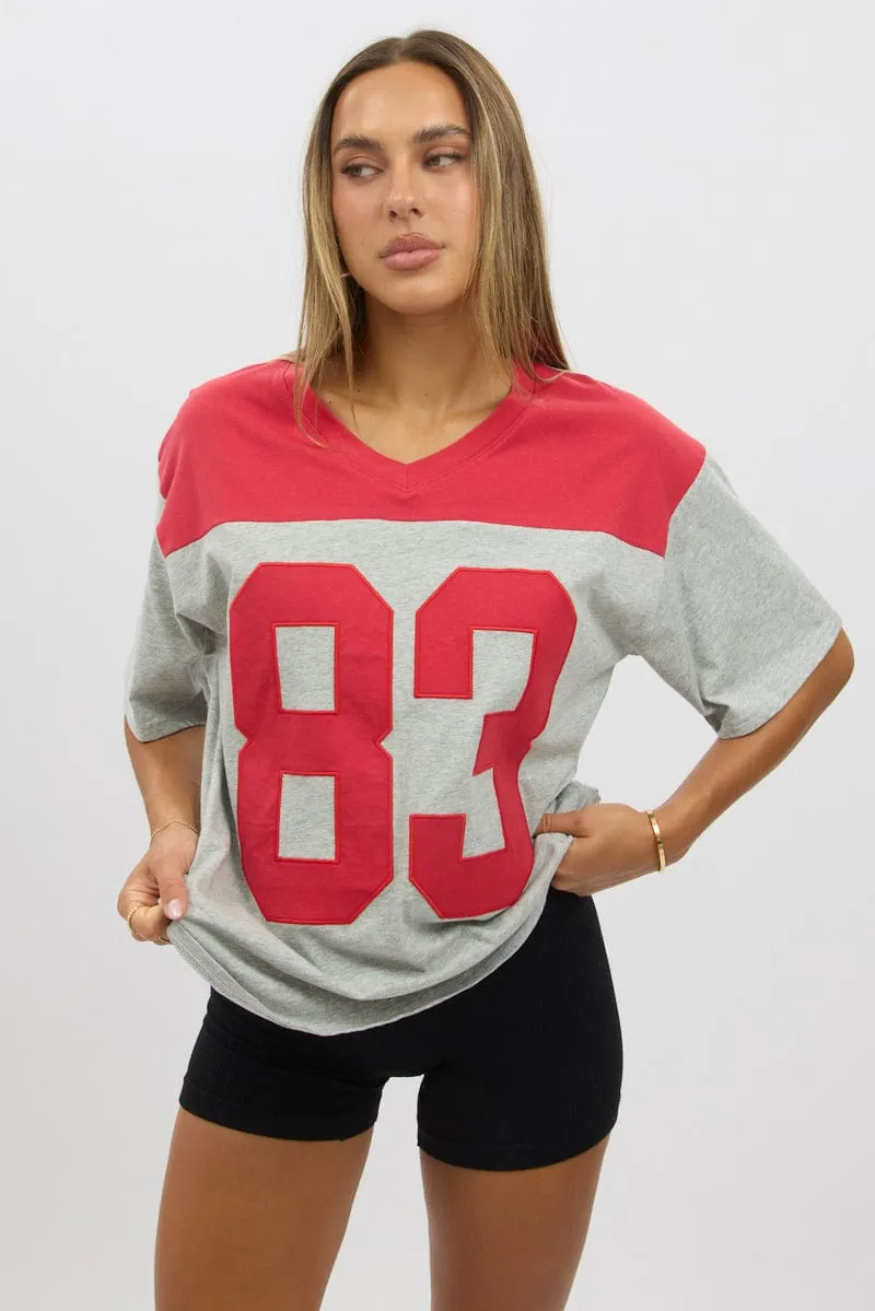 Grey Graphic Tee Short Sleeve
