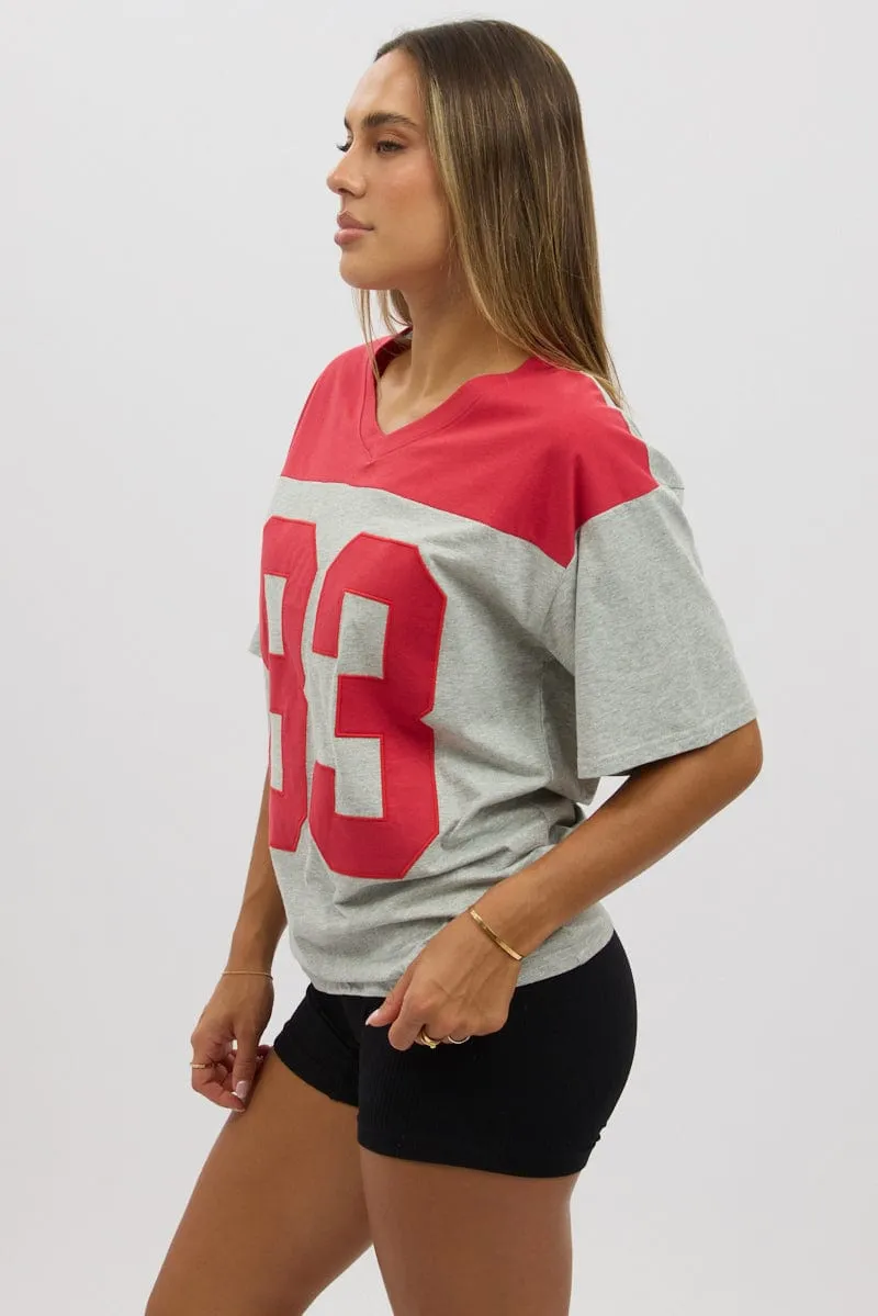 Grey Graphic Tee Short Sleeve