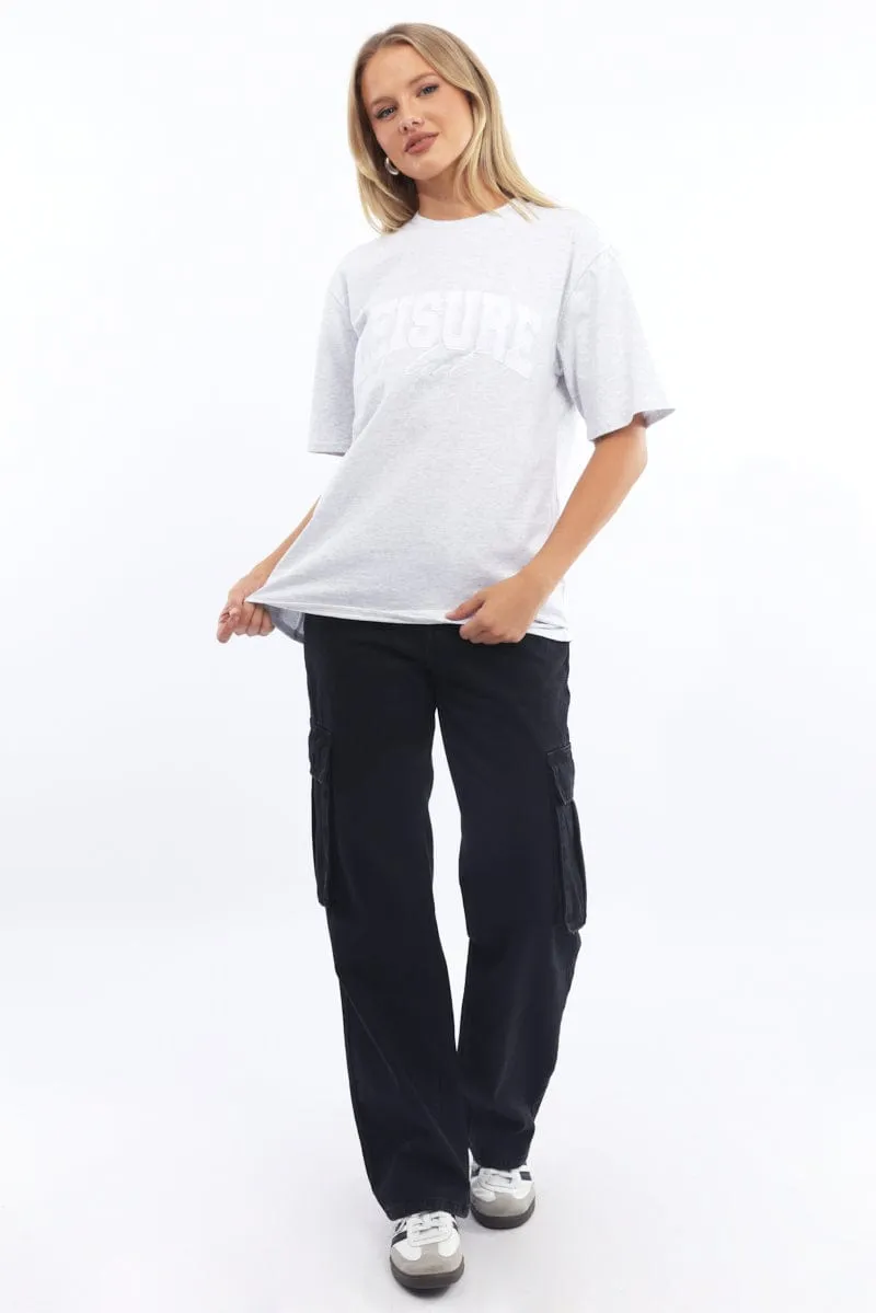 Grey Graphic Tee Short Sleeve