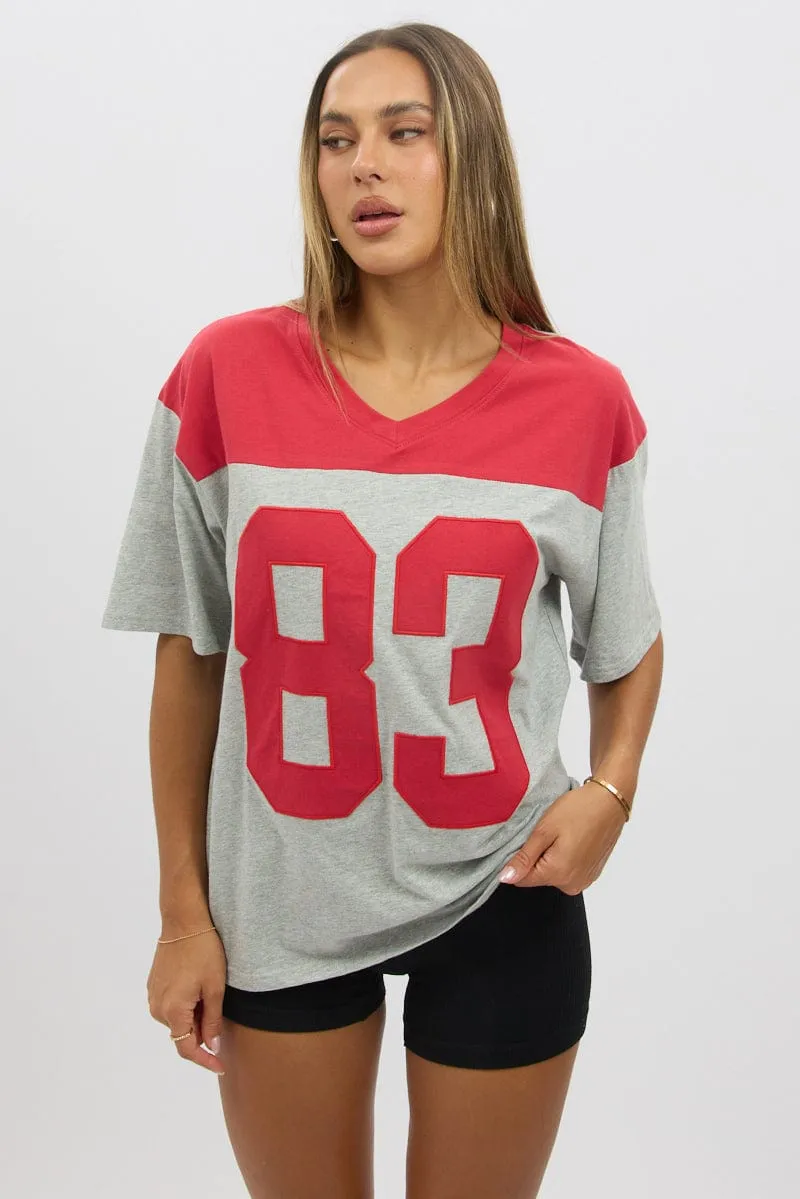 Grey Graphic Tee Short Sleeve