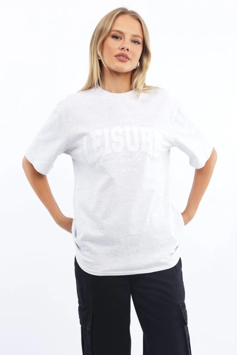 Grey Graphic Tee Short Sleeve