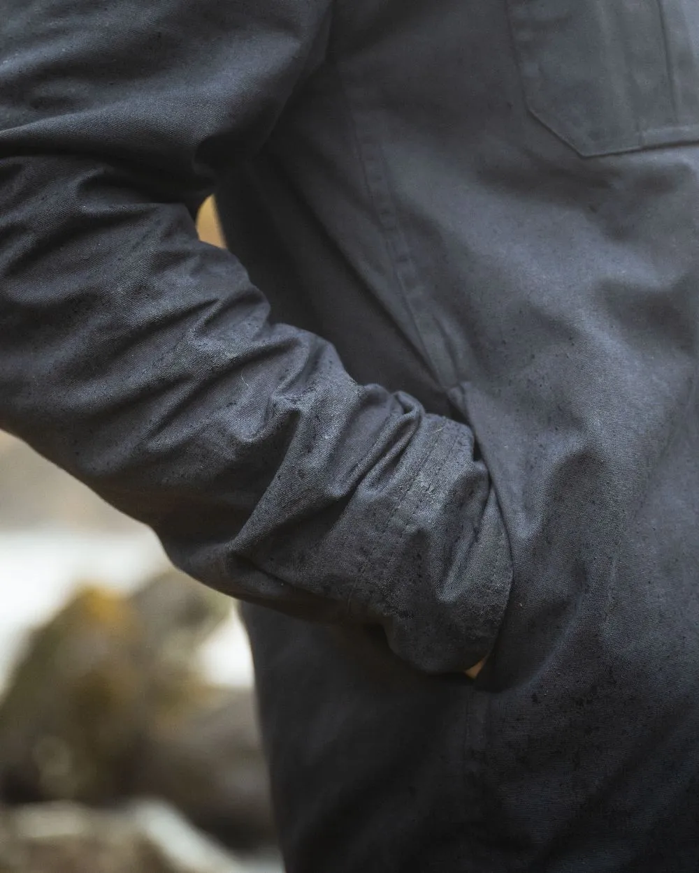 Hoggs of Fife Mens Huntly Waxed Canvas Utility Overshirt