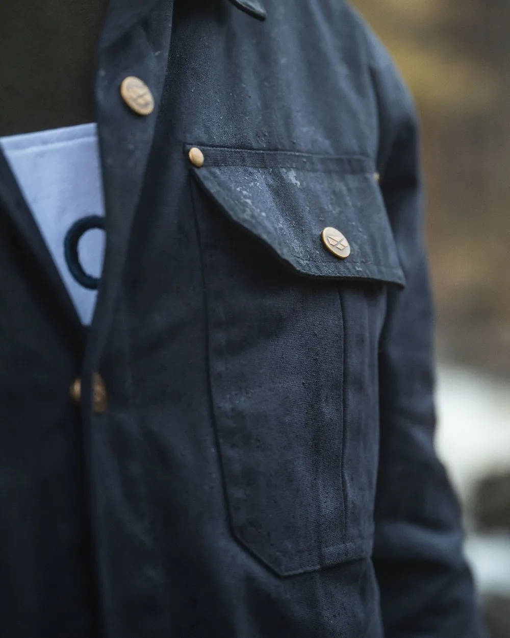 Hoggs of Fife Mens Huntly Waxed Canvas Utility Overshirt