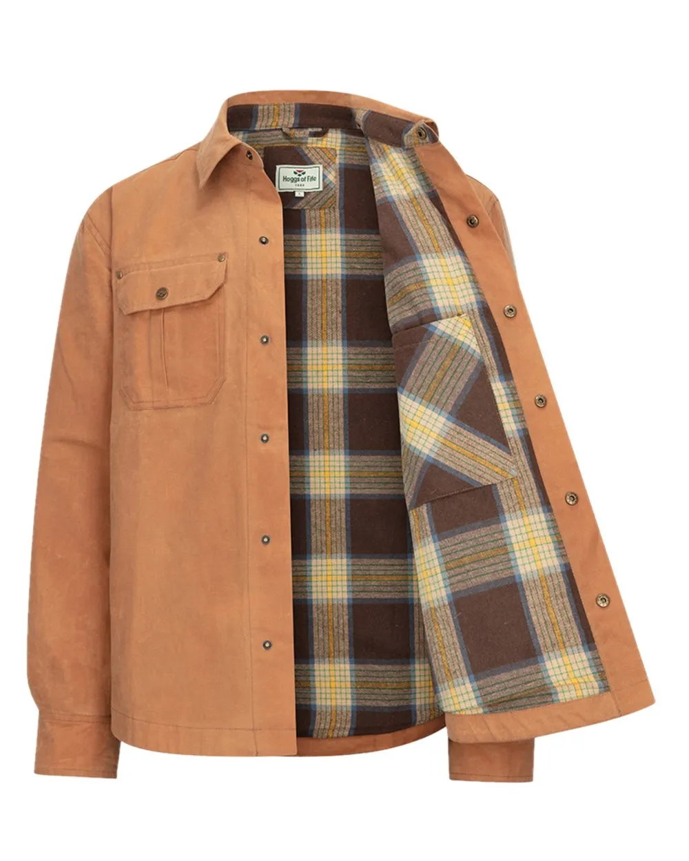 Hoggs of Fife Mens Huntly Waxed Canvas Utility Overshirt