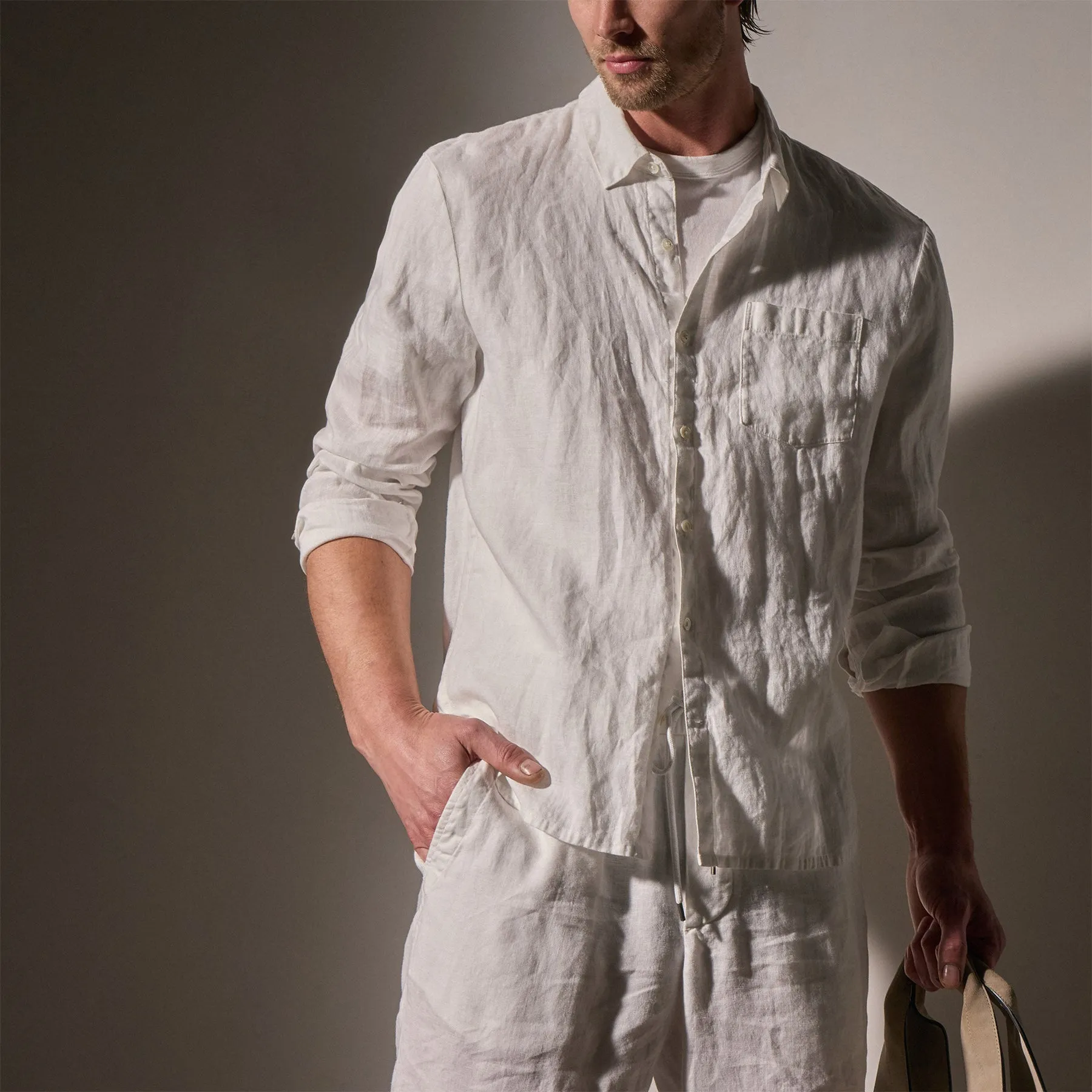 Lightweight Linen Shirt - White