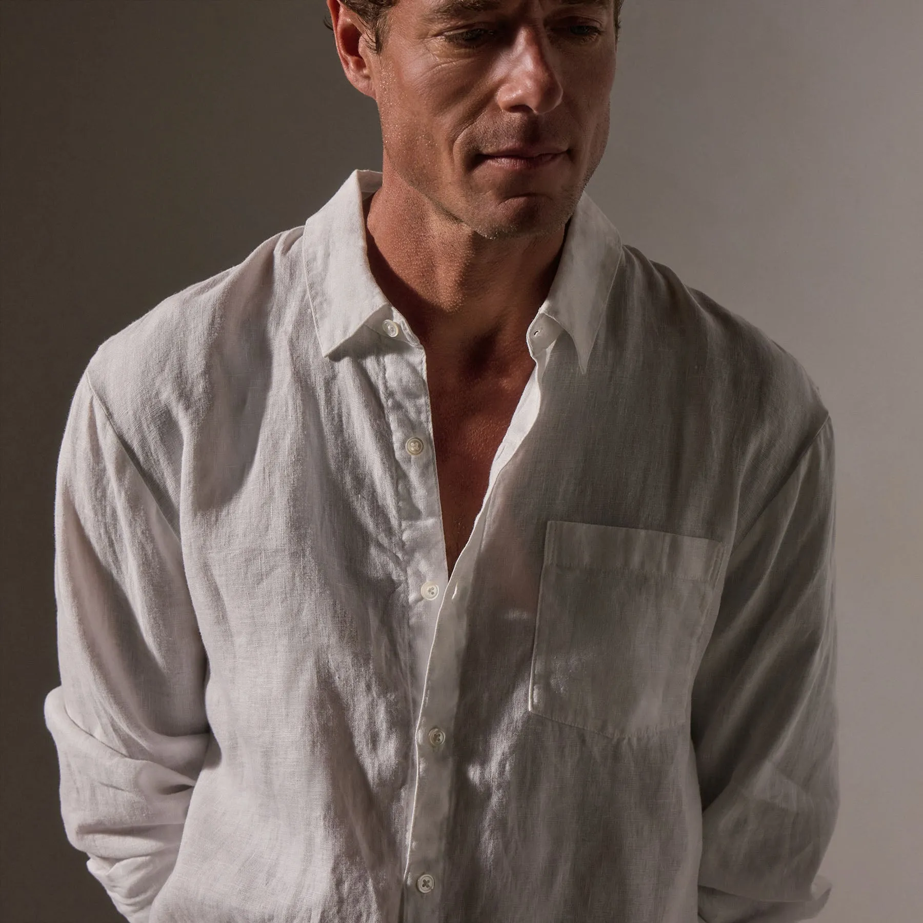 Lightweight Linen Shirt - White