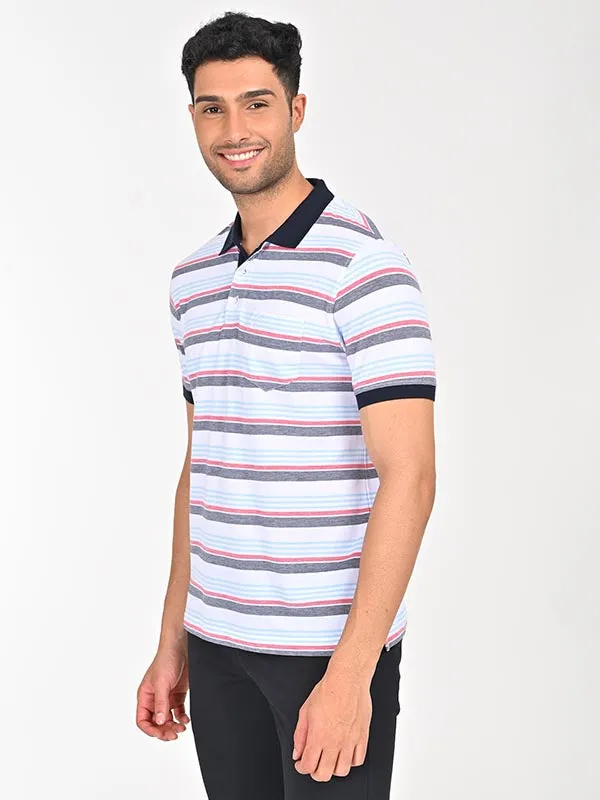 Men Striped Polo T-Shirt