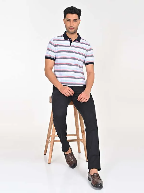 Men Striped Polo T-Shirt