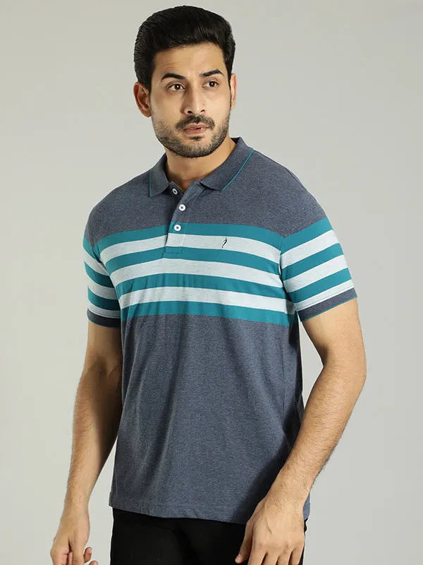 Men Striped Polo T-Shirt