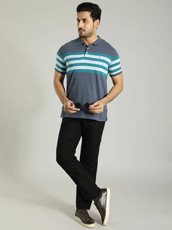 Men Striped Polo T-Shirt