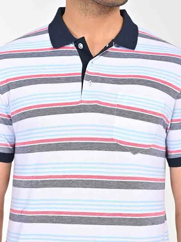 Men Striped Polo T-Shirt