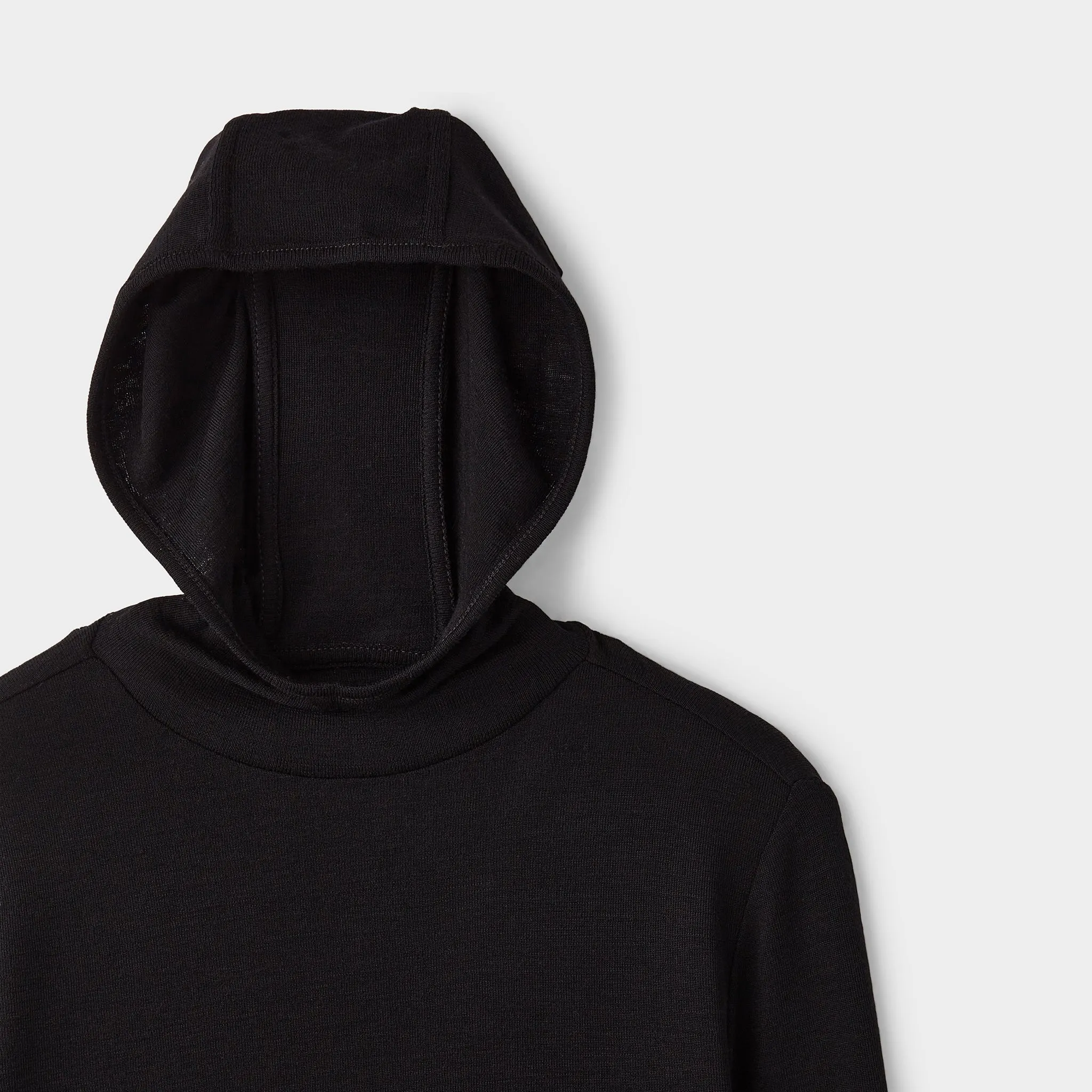 Merino Rib Hooded Shirt