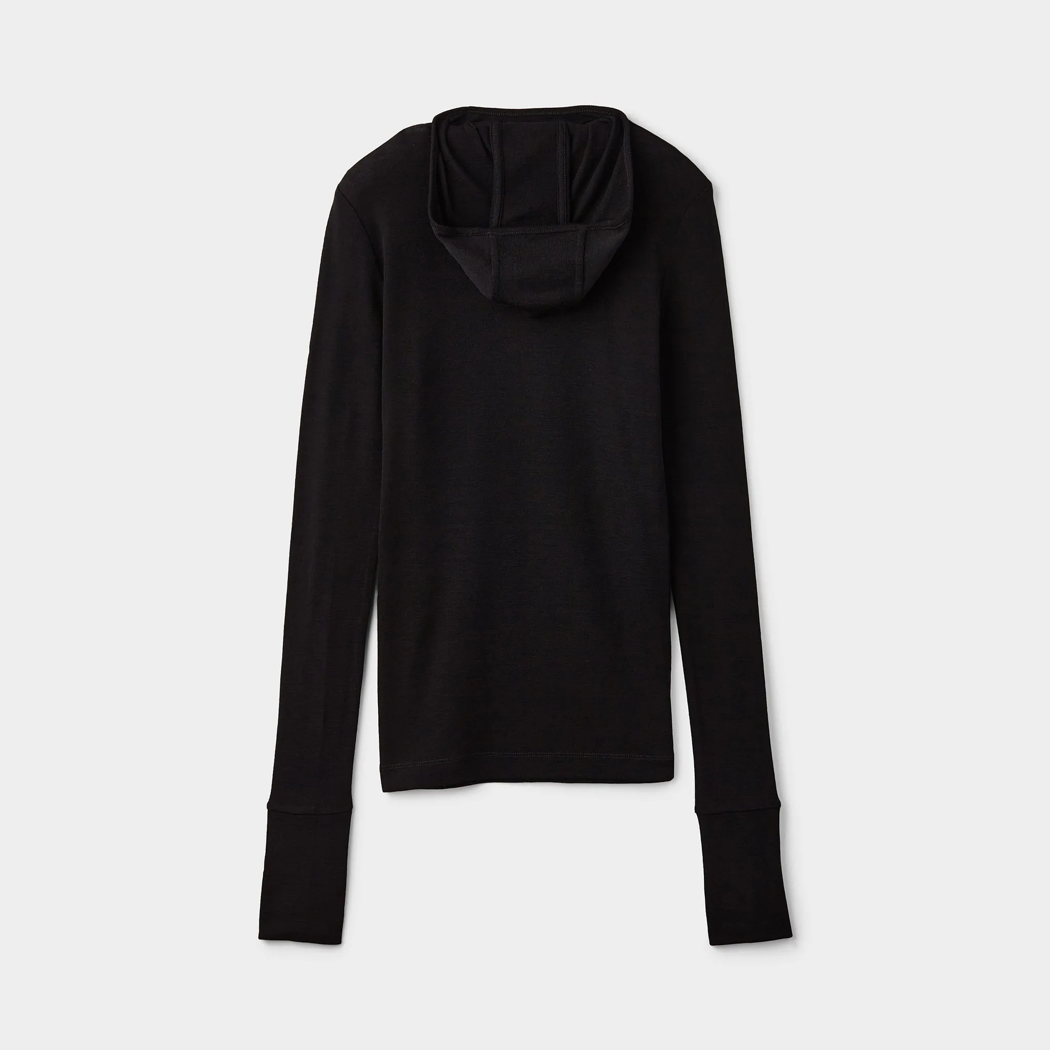 Merino Rib Hooded Shirt
