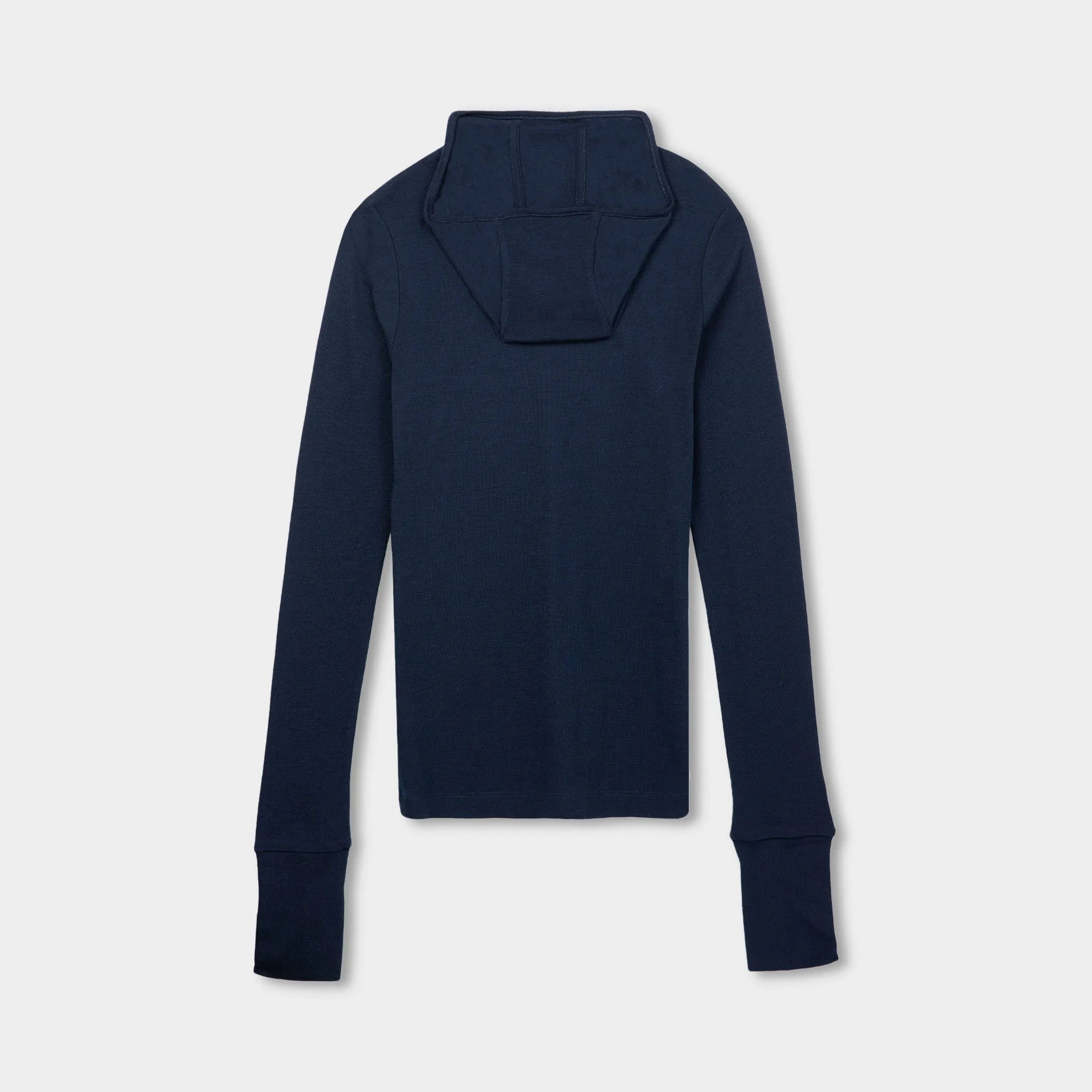 Merino Rib Hooded Shirt