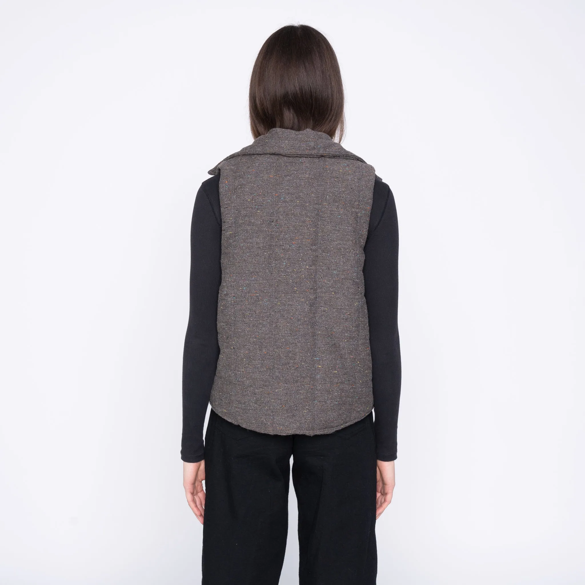 Quilted Vest - Wool   Multi   Nep - Brown
