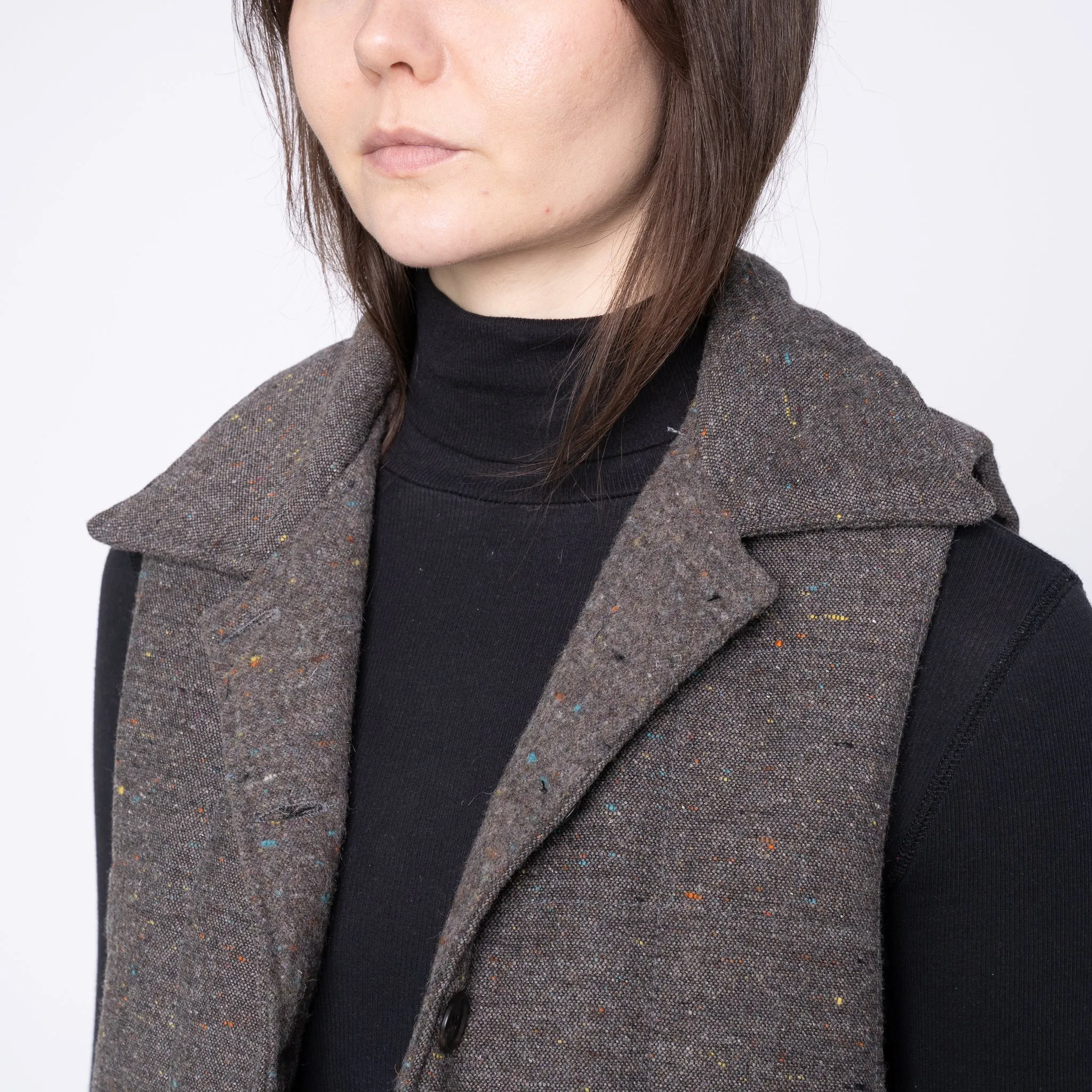 Quilted Vest - Wool   Multi   Nep - Brown