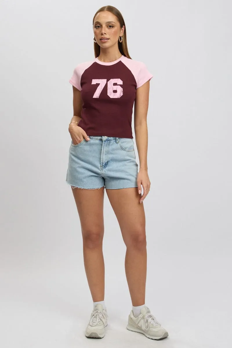 Red Graphic Tee Short Sleeve