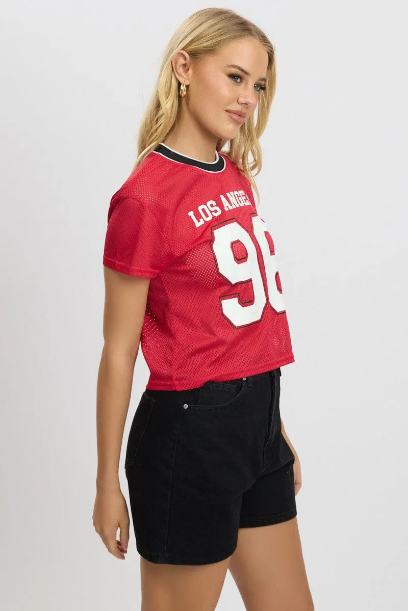 Red Graphic Tee Short Sleeve