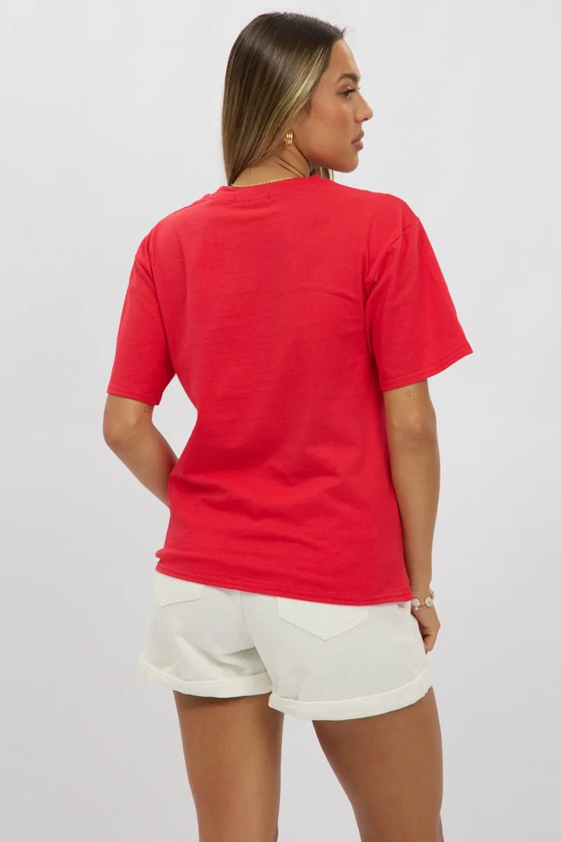 Red Graphic Tee Short Sleeve