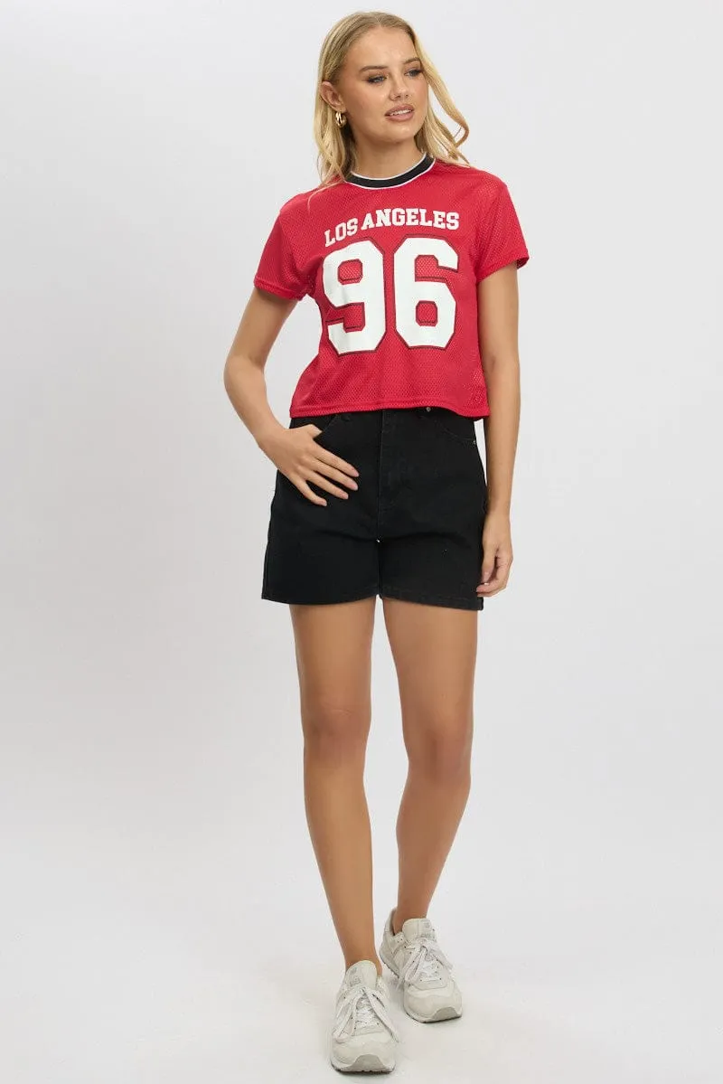 Red Graphic Tee Short Sleeve