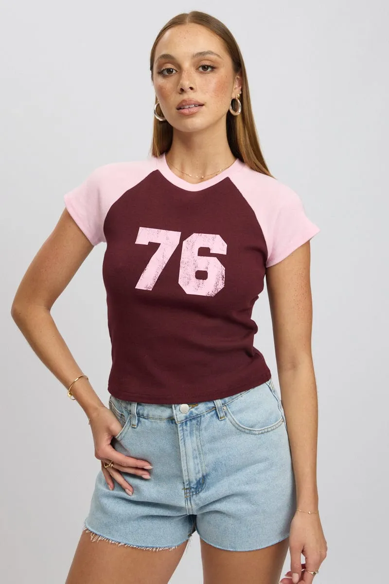 Red Graphic Tee Short Sleeve