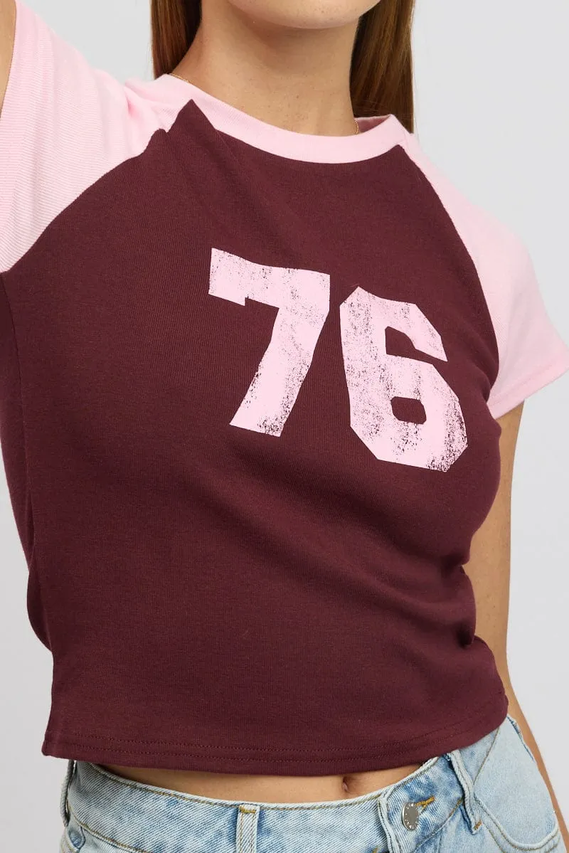 Red Graphic Tee Short Sleeve