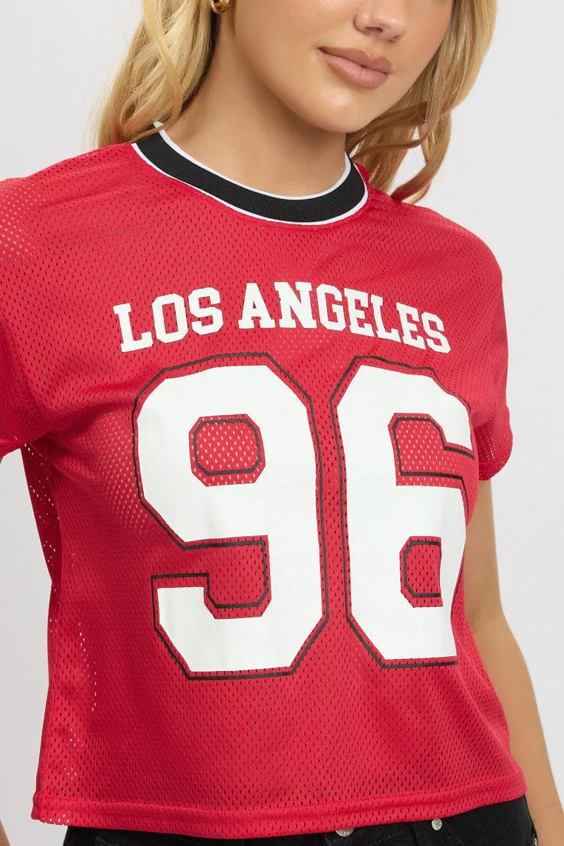 Red Graphic Tee Short Sleeve