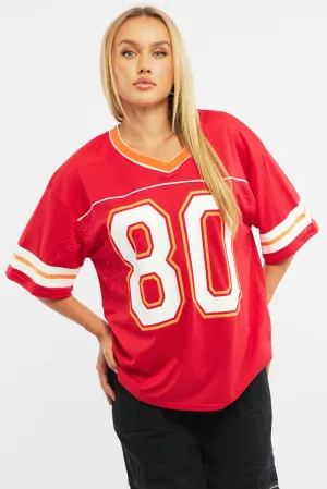 Red Sport Tee Short Sleeve